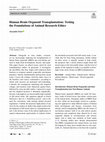 Research paper thumbnail of Human Brain Organoid Transplantation: Testing the Foundations of Animal Research Ethics