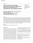 Research paper thumbnail of Clinical and Socio-demographic Determinants of Self-care Maintenance, Monitoring and Management in US Adults with Type 2 Diabetes Mellitus