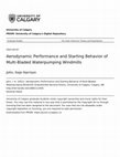 Research paper thumbnail of Aerodynamic Performance and Starting Behavior of Multi-Bladed Waterpumping Windmills