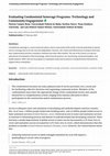 Research paper thumbnail of Evaluating Condominial Sewerage Programs: Technology and Community Engagement