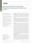 Research paper thumbnail of Improving health aid for a better planet: The planning, monitoring and evaluation tool (PLANET)