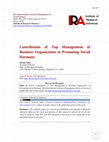 Research paper thumbnail of Contribution of Top Management of Business Organization in Promoting Social Harmony