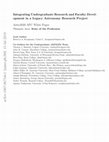 Research paper thumbnail of Integrating Undergraduate Research and Faculty Development in a Legacy Astronomy Research Project