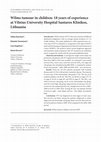 Research paper thumbnail of Wilms tumour in children: 18 years of experience at Vilnius University Hospital Santaros Klinikos, Lithuania