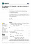 Research paper thumbnail of On the Solutions for a Fifth Order Kudryashov–Sinelshchikov Type Equation