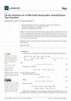 Research paper thumbnail of On the Solutions for a Fifth Order Kudryashov–Sinelshchikov Type Equation