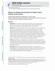 Research paper thumbnail of Efficacy of a Behavioral Intervention for Pediatric Type 1 Diabetes Across Income