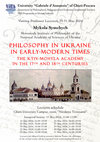 Research paper thumbnail of Visiting Professor Lectures: “Philosophy in Ukraine in Early-Modern Times: The Kyiv-Mohyla Academy in the 17th and 18th Centuries” (University of Chieti-Pescara, 15-31 May 2024)