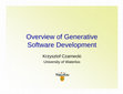 Research paper thumbnail of Overview of Generative Software Development