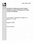 Research paper thumbnail of Synthesis of Mesostructured Copper Sulfide by Cation Exchange and Liquid-Crystal Templating