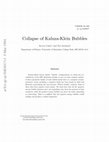 Research paper thumbnail of Collapse of Kaluza-Klein bubbles