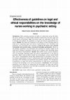 Research paper thumbnail of Effectiveness of guidelines on legal and ethical responsibilities on the knowledge of nurses working in psychiatric setting