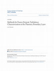 Research paper thumbnail of Methods for Passive Remote Turbulence Characterization in the Planetary Boundary Layer