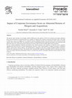 Research paper thumbnail of Impact of Corporate Governance Score on Abnormal Returns of Mergers and Acquisitions