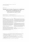 Research paper thumbnail of Intrapersonal correlates of aggression in adolescents: determinants of undertaking the role of the perpetrator and the victim