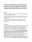 Research paper thumbnail of The first (70,000 years ago) and Second (30,000 years ago) Cognitive Revolutions.pdf