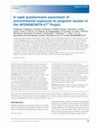 Research paper thumbnail of A rapid questionnaire assessment of environmental exposures to pregnant women in the INTERGROWTH‐21st Project