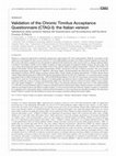 Research paper thumbnail of Validation of the Chronic Tinnitus Acceptance Questionnaire (CTAQ-I): the Italian version