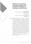 Research paper thumbnail of Reflections on researching transnational migrants and the fieldwork challenges of studying co-nationals abroad