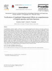 Research paper thumbnail of Verification of Amplitude Enhancement Effects on comprehensions of English speeches and brain functions