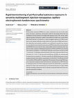 Research paper thumbnail of Rapid biomonitoring of perfluoroalkyl substance exposures in serum by multisegment injection‐nonaqueous capillary electrophoresis‐tandem mass spectrometry