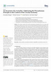 Research paper thumbnail of An Incursion into Actuality: Addressing the Precautionary Principle in the Context of the Circular Economy