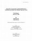 Research paper thumbnail of Separation, Concentration, and Immobilization of Technetium and Iodine from Alkaline Supernate Waste