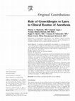 Research paper thumbnail of Role of cross-allergies to latex in clinical routine of anesthesia