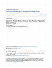 Research paper thumbnail of Law in the Time of Cholera: Disease, State Power, and Quarantines Past and Future