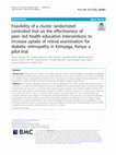 Research paper thumbnail of Feasibility of a cluster randomized controlled trial of a psychosocial intervention to improve late life depression in socioeconomically deprived areas of SÃ£o Paulo, Brazil (PROACTIVE)