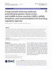 Research paper thumbnail of A leap towards enforcing medicines prescribing by generic names in low- and middle-income countries (LMICs): pitfalls, limitations, and recommendations for local drug regulatory agencies