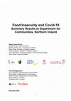 Research paper thumbnail of Food Insecurity and Covid-19: Summary Results to Department for Communities, Northern Ireland