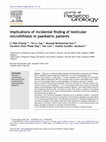 Research paper thumbnail of Implications of incidental finding of testicular microlithiasis in paediatric patients