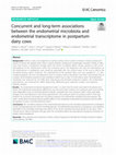 Research paper thumbnail of Concurrent and long-term associations between the endometrial microbiota and endometrial transcriptome in postpartum dairy cows