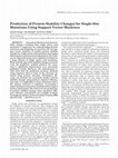 Research paper thumbnail of Prediction of protein stability changes for single-site mutations using support vector machines