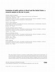 Research paper thumbnail of Evaluation of public policies in Brazil and the United States: a research analysis in the last 10 years