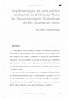 Research paper thumbnail of Implementação de uma política ambiental no âmbito do Plano de Desenvolvimento Sustentável do Rio Grande do Norte