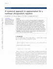 Research paper thumbnail of A numerical approach to approximation for an ultraparabolic equation