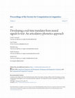 Research paper thumbnail of Developing a real-time translator from neural signals to text: An articulatory phonetics approach