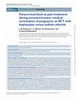 Research paper thumbnail of Paracervical block as pain treatment during second-trimester medical termination of pregnancy: an RCT with bupivacaine versus sodium chloride