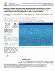 Research paper thumbnail of GREEN SYNTHESIS, ANTIBACTERIAL SCREENING AND ANTIOXIDANT ACTIVITY OF SILVER NANOPARTICLES (AGNPS) CAPPED WITH METABOLITES FROM ANDROGRAPHIS PANICULATA (BURM.F.) WALL. EX NEES LEAVES