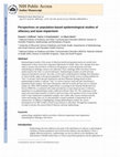 Research paper thumbnail of Perspectives on Population-based Epidemiological Studies of Olfactory and Taste Impairment