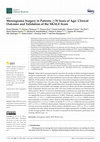 Research paper thumbnail of Meningioma Surgery in Patients ≥70 Years of Age: Clinical Outcome and Validation of the SKALE Score