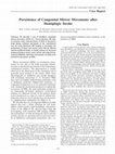 Research paper thumbnail of Persistence of congenital mirror movements after hemiplegic stroke