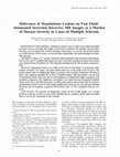 Research paper thumbnail of Relevance of hypointense lesions on fast fluid-attenuated inversion recovery MR images as a marker of disease severity in cases of multiple sclerosis