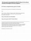 Research paper thumbnail of On Linear Complementary Pairs of Codes