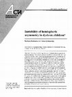 Research paper thumbnail of Instability of hemispheric asymmetry in dyslexic children