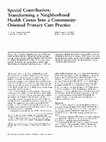 Research paper thumbnail of Special Contribution: Transforming a Neighborhood Health Center Into a Community-Oriented Primary Care Practice