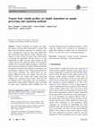 Research paper thumbnail of Tomato fruit volatile profiles are highly dependent on sample processing and capturing methods