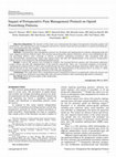 Research paper thumbnail of Impact of perioperative pain management protocol on opioid prescribing patterns